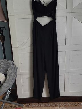 Black Strapless Jumpsuit By Iris Basic. Very Cute! NWT. 1 Piece Appearing As 2.